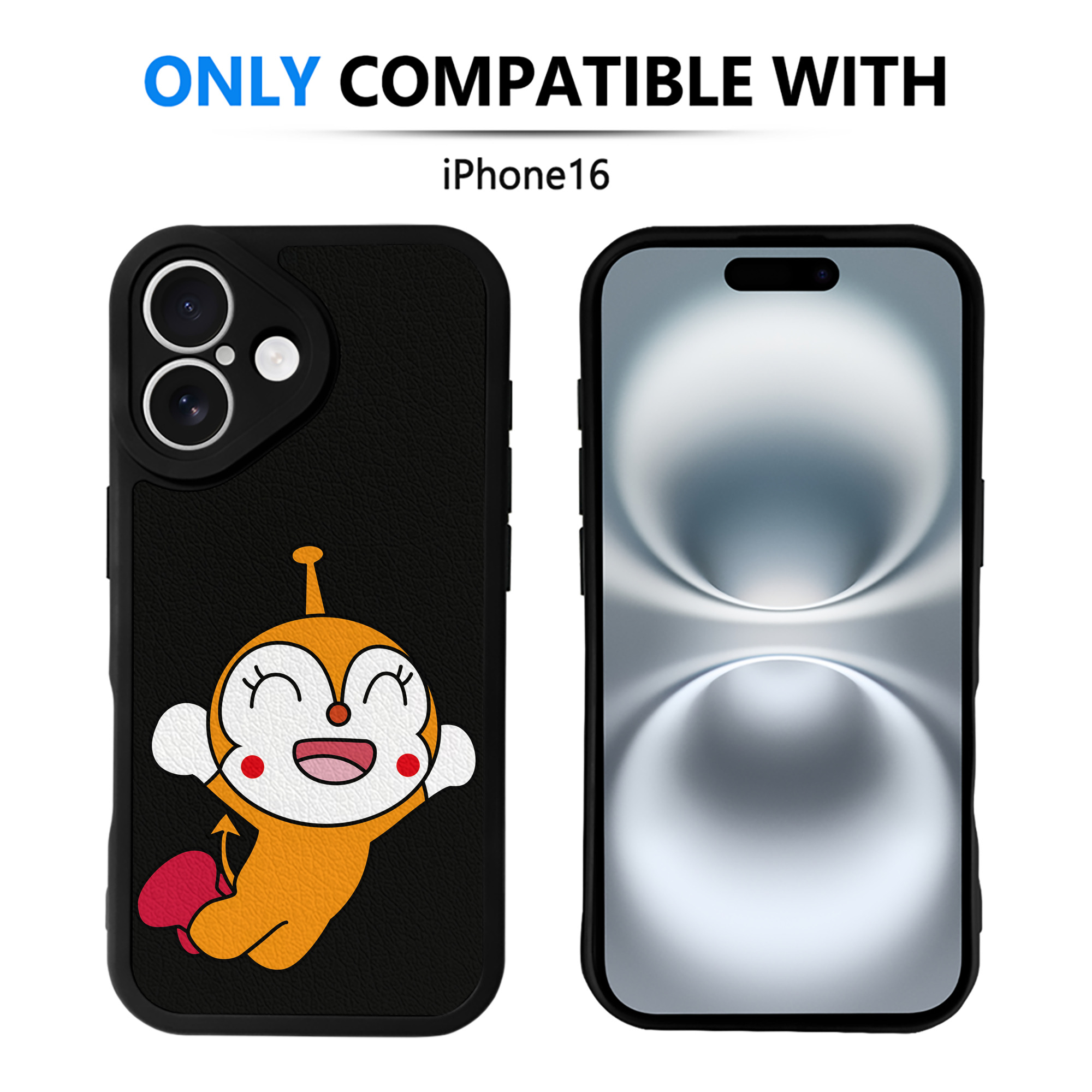 （画像用） アンパンマン Anpanman 【iPhone 16シリーズ対応】シリコンスマホケース（レザー調） 材質：シリコン